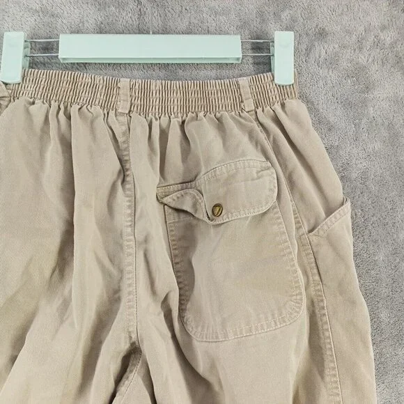 Vintage LIZ CLAIBORNE Carrot Pant MEDIUM(8-10) Women Casual  Tan Woven Cotton - Picture 9 of 12